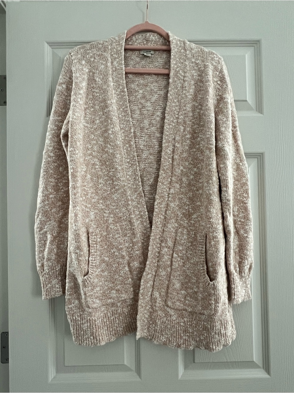L.L. Bean Open-Front 100% cotton Cardigan - Light Tan
